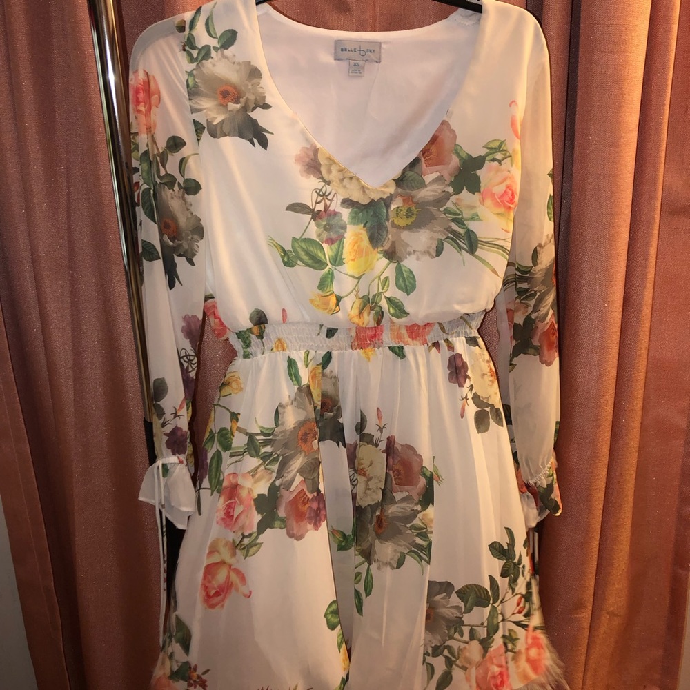 Belle Sky mini long-sleeve dress